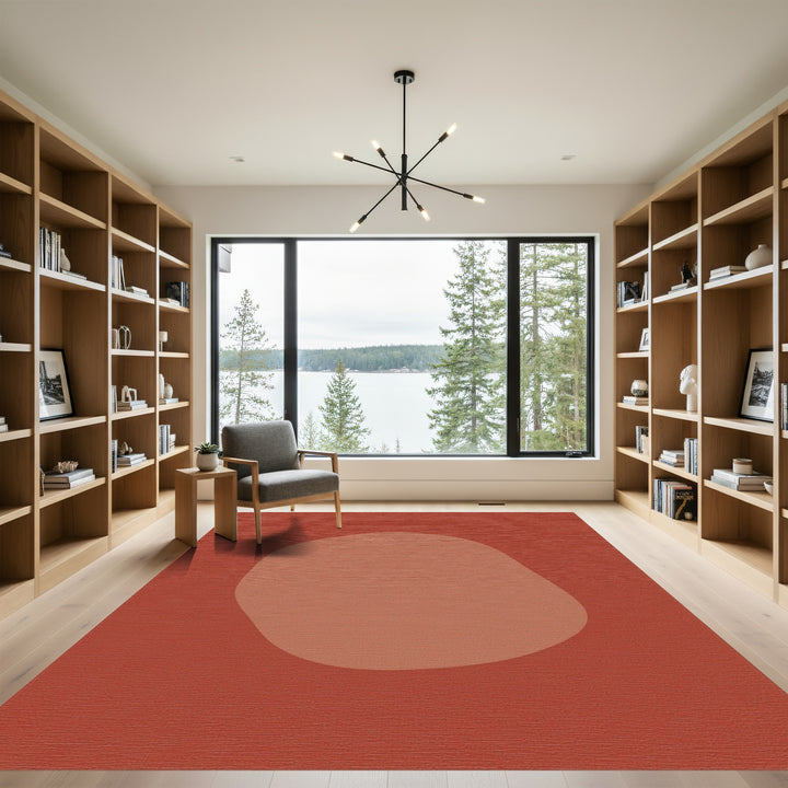Terracotta Organic Blob Abstract Rug