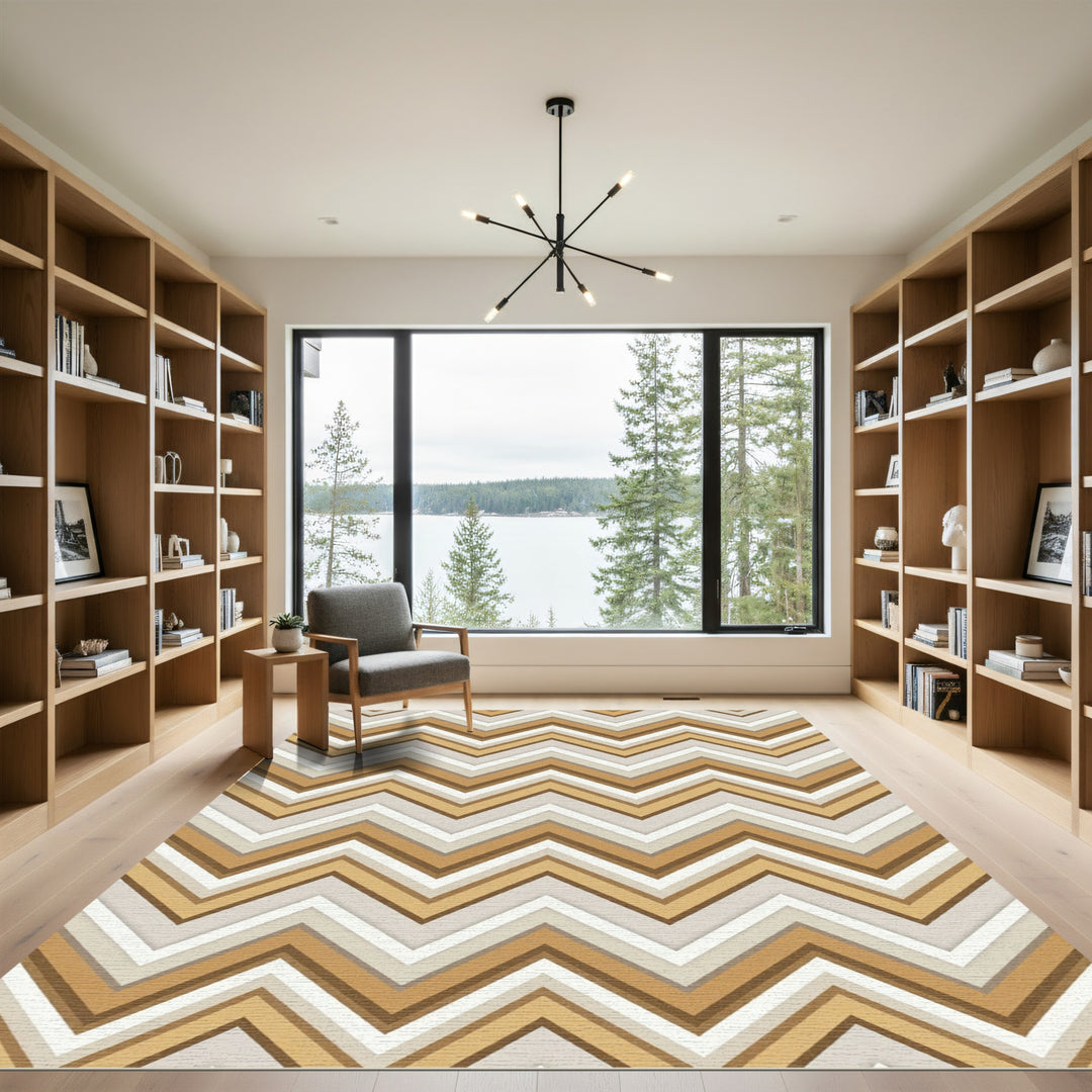 Chevron Earth Tone Geometric Rug