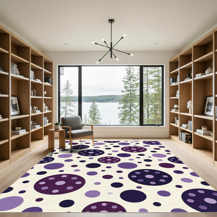 Purple Circles Scattered Dot Rug