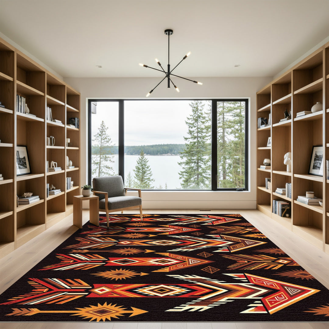 Native American Inspired Arrow Geometric Rug