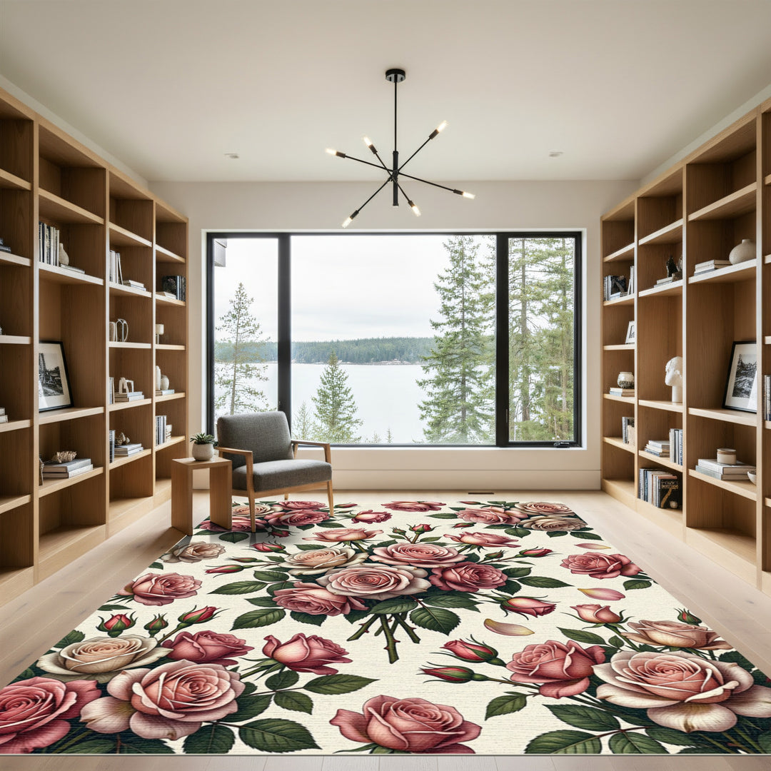 Antique Rose Garden Bouquet Rug