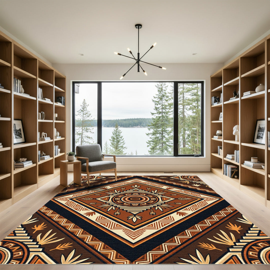 Tribal Geometric Earth Tone Rug