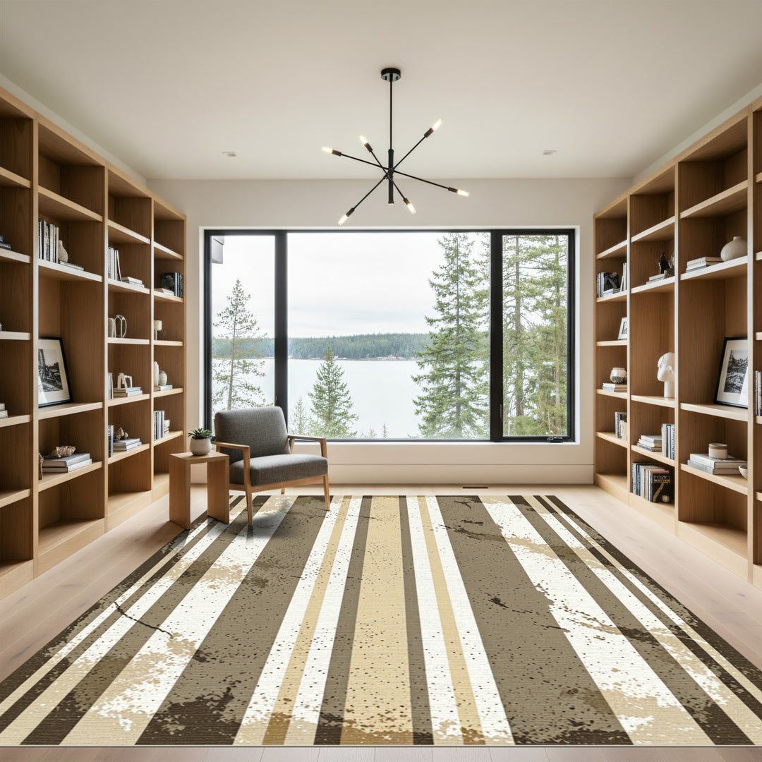 Earthy Tones Splattered Stripe Rug
