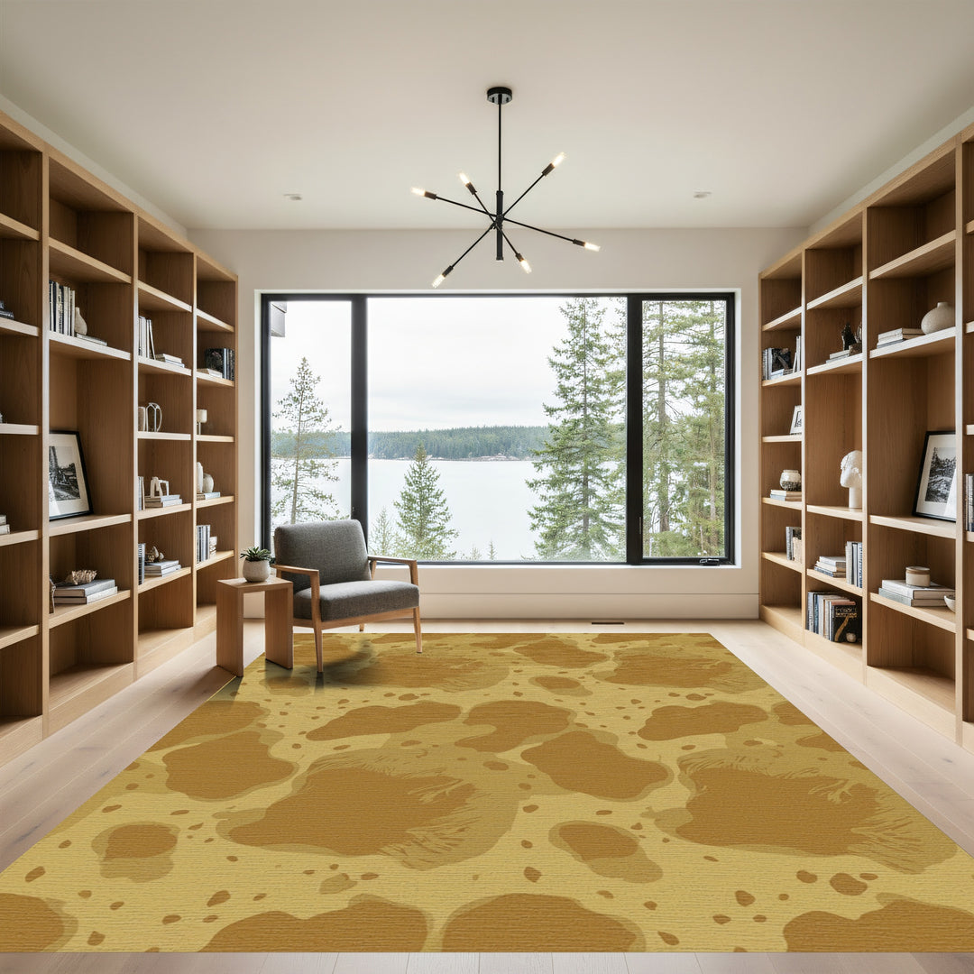 Earthy Speckled Blob Contemporary Rug