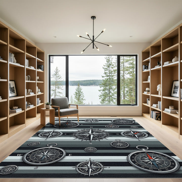 Nautical Compass Rose Outdoor Rug