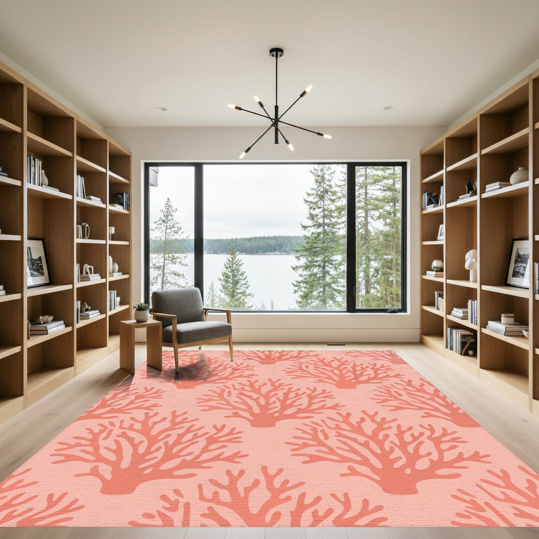 Coral Branch Repeating Pattern Rug