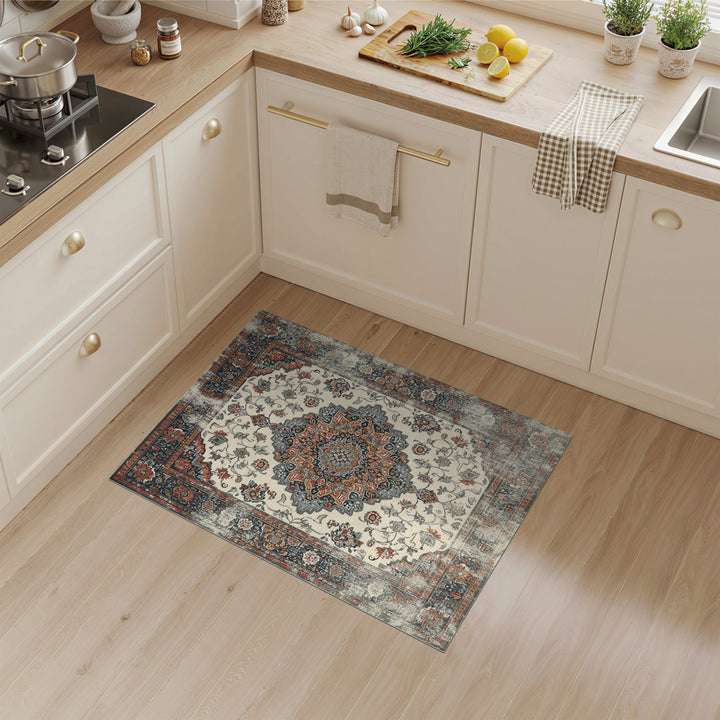 Distressed Multi-Color Persian Area Rug