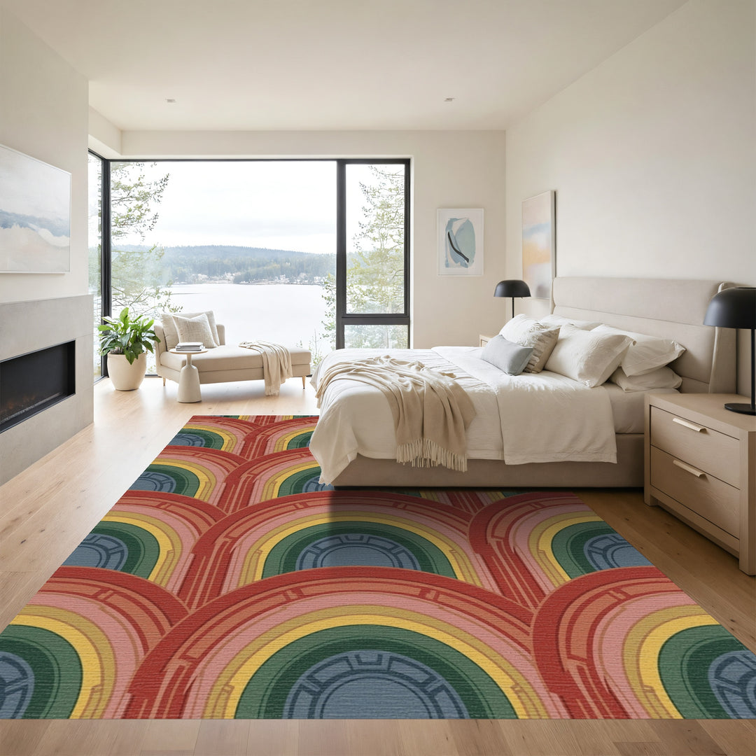 Retro Rainbow Arch Rug