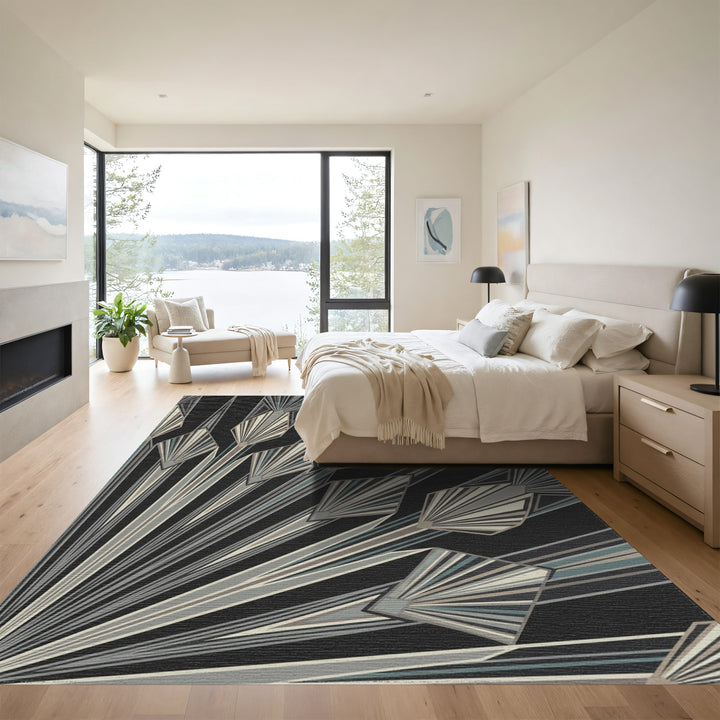 Geometric Fan Art Deco Rug