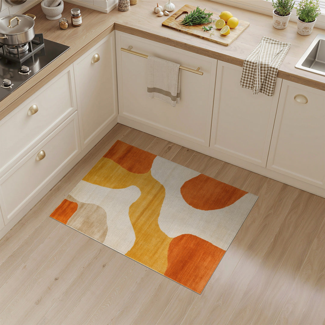 Wave Abstract Area Orange Abstract Wave Area Rug