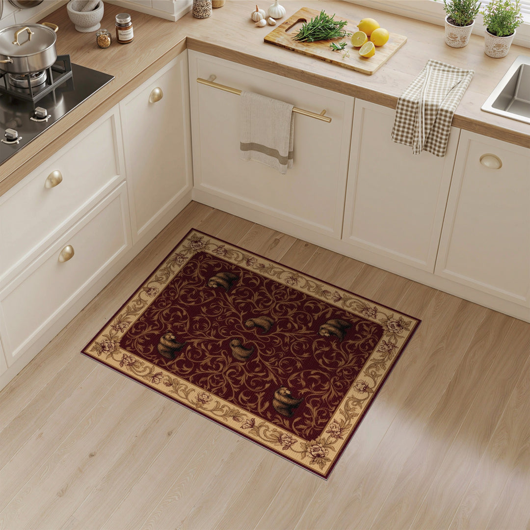 Rustic Red Bear Area Rug