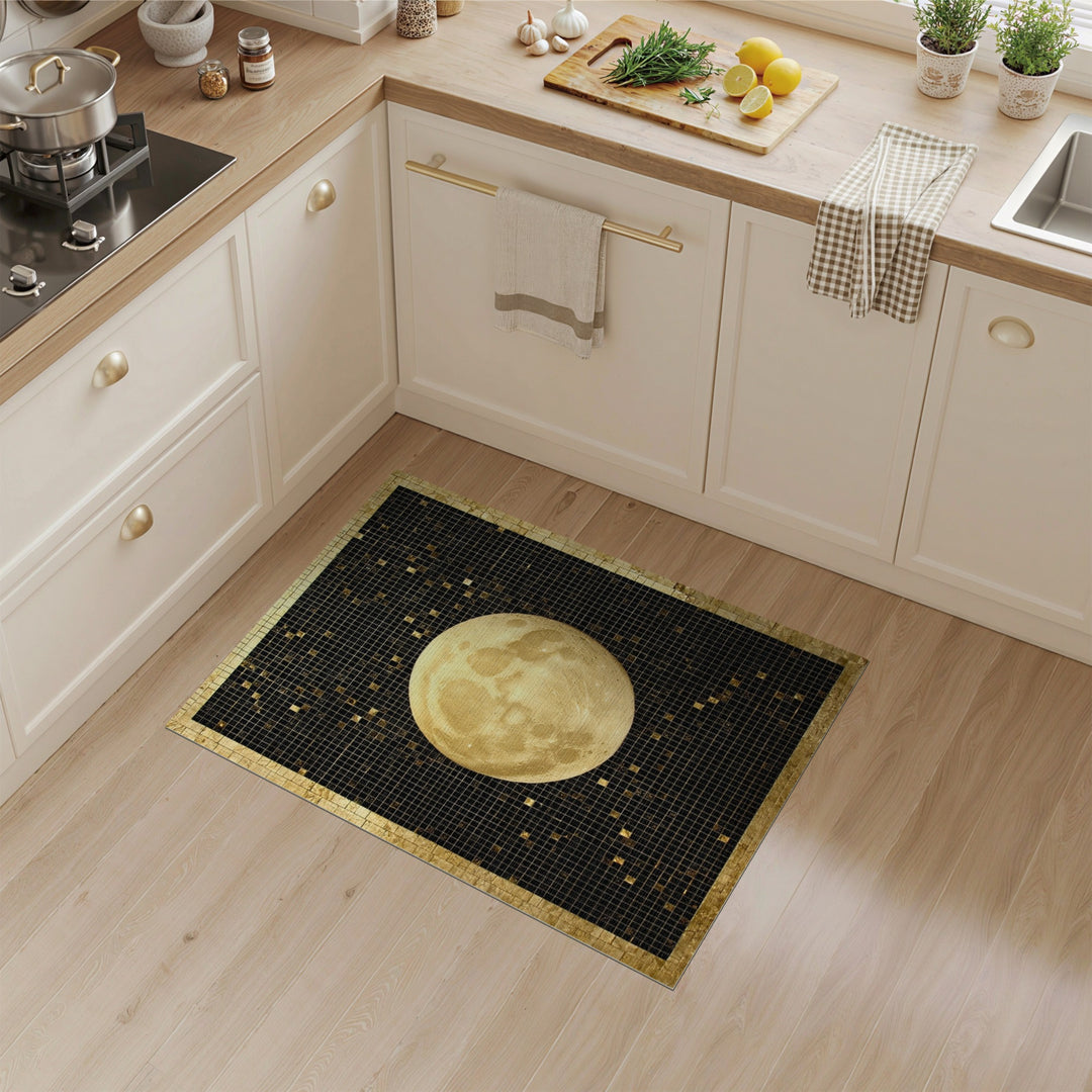 Full Moon Gold Mosaic Area Rug