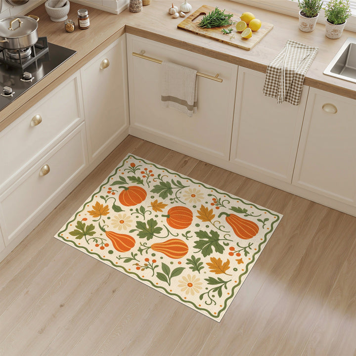 Fruit Pattern Multi-color and Patterns Autumn Pumpkin Harvest Area Rug