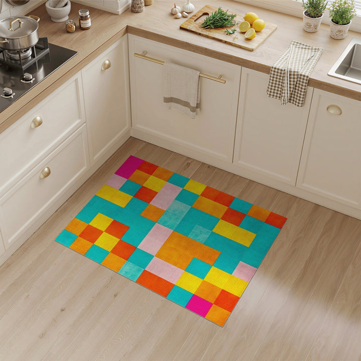 Vibrant Geometric Multi-Color Area Rug