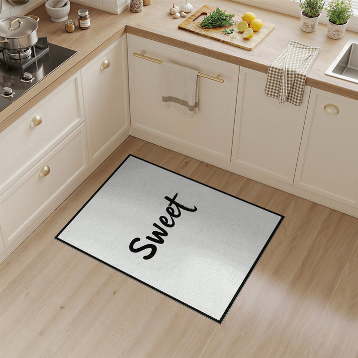 Sweet Black White Area Rug