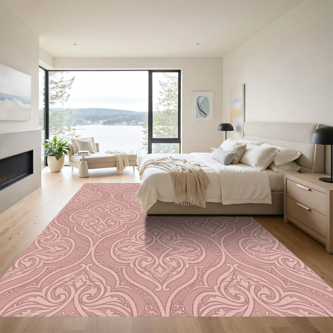 Ornate Rose Quartz Arabesque Rug