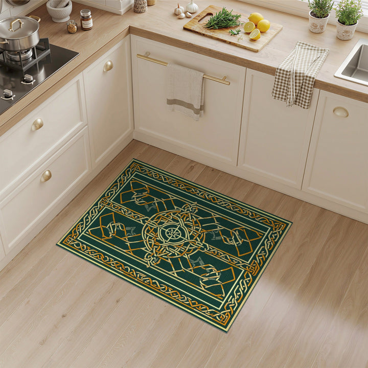 Celtic Knot Green Area Rug