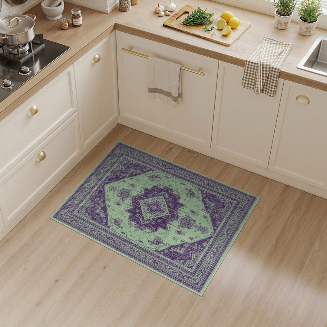 Purple Tribal Medallion Area Rug