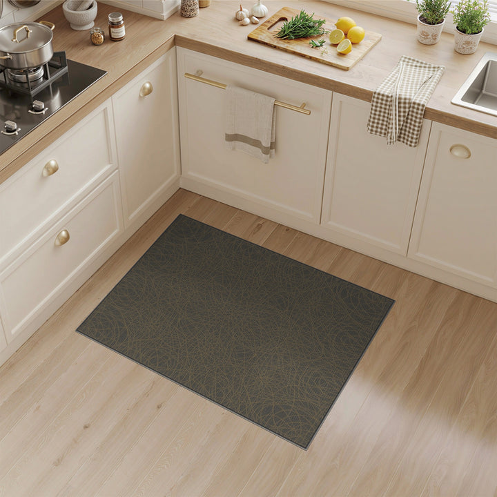 Gold Overlapping Circles Area Rug