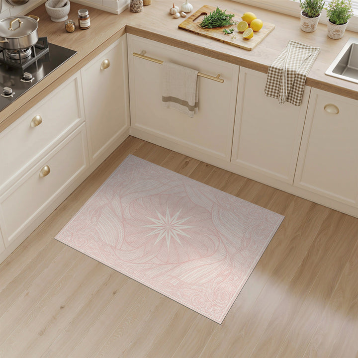 Pink Starburst Floral Vintage Area Rug