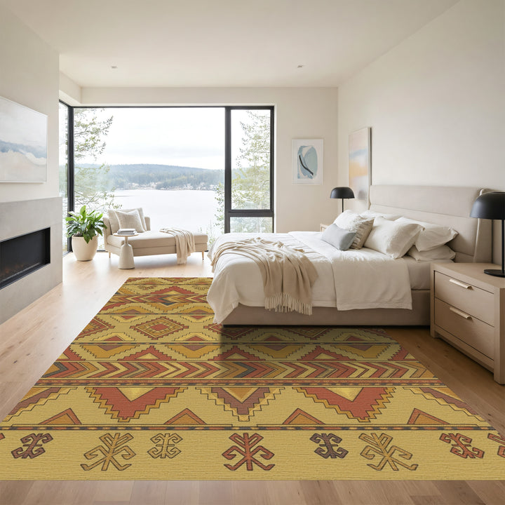 Earthy Geometric Southwestern Medallion Rug
