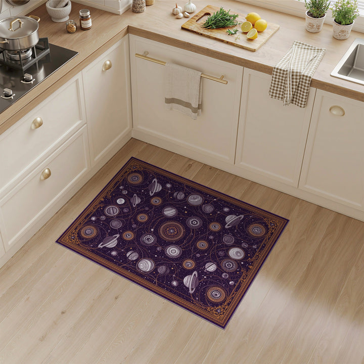 Purple Celestial Orbit Area Rug
