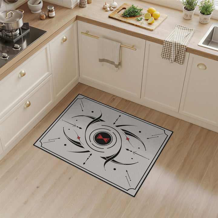 Grey Geometric Hourglass Area Rug