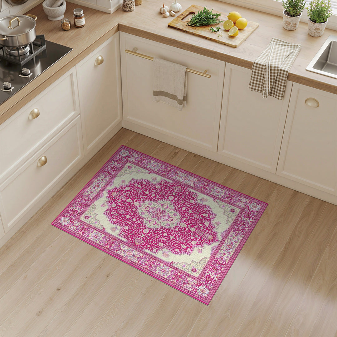 Medallion Pink Persian Floral Medallion Area Rug