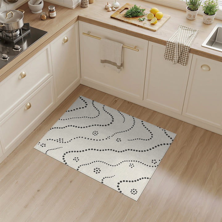 Black Dot Geometric Area Rug