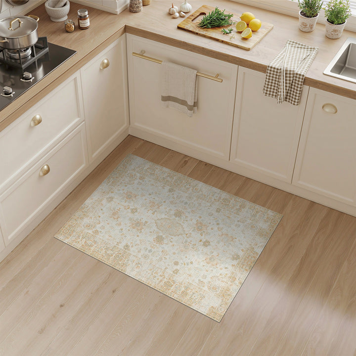 Beige Vintage Floral Persian Area Rug