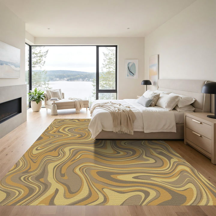 Earthy Tones Marbled Swirl Rug