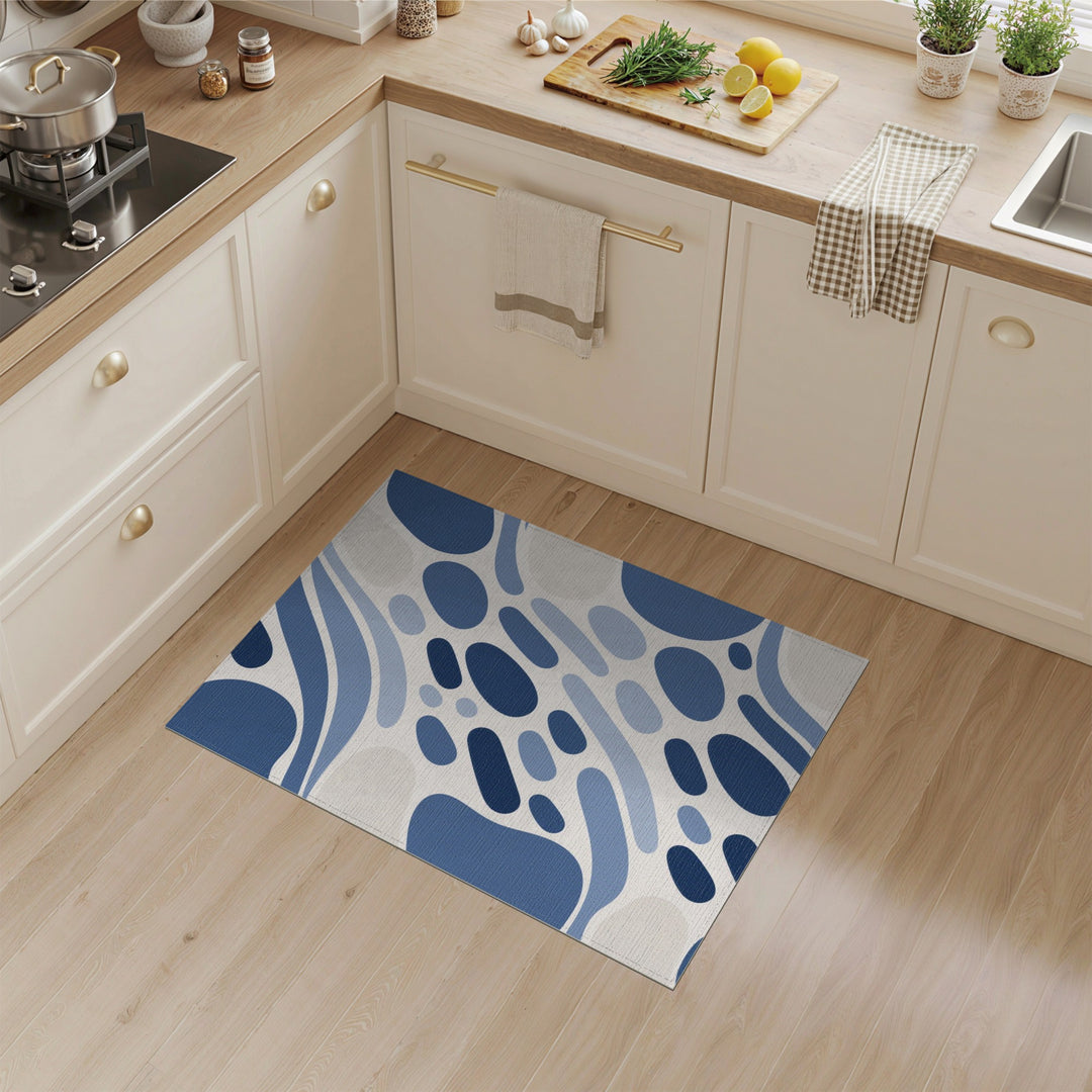 Abstract Area Blue Abstract Flow Area Rug