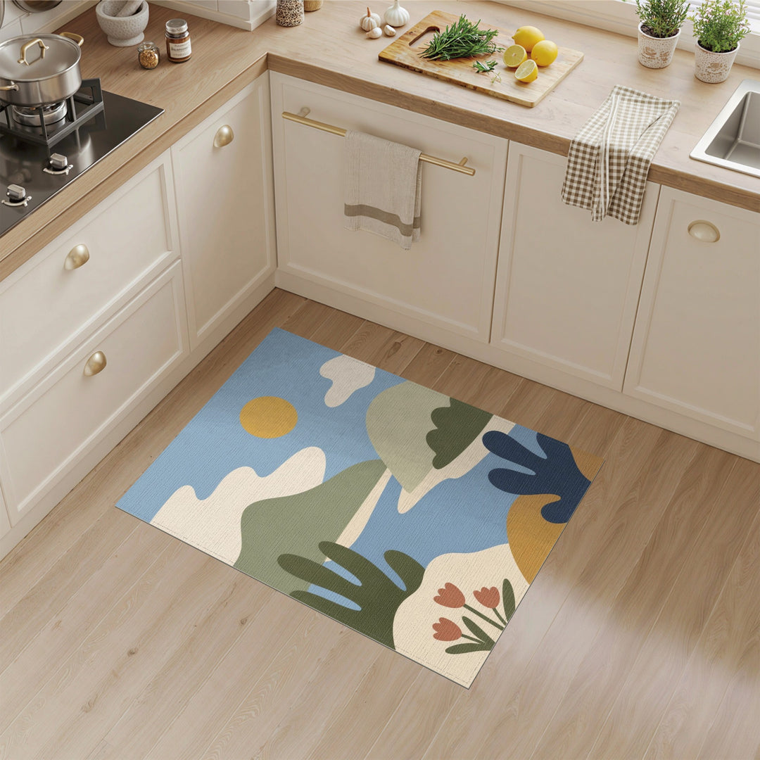 Blue Hills Abstract Landscape Area Rug