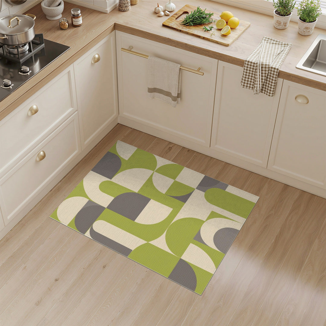 Green Geometric Arch Geometric Modern Area Rug