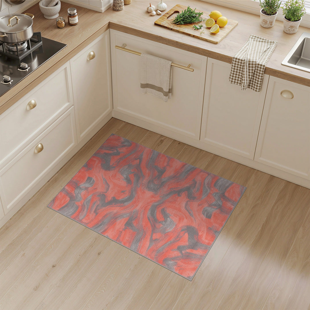 Red Abstract Area Red Abstract Swirl Area Rug