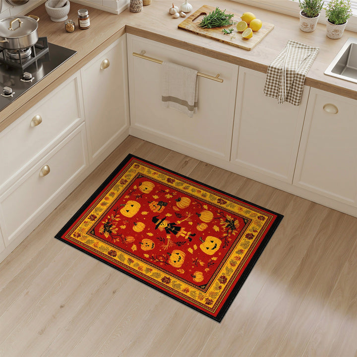 Halloween Scarecrow Pumpkin Area Rug