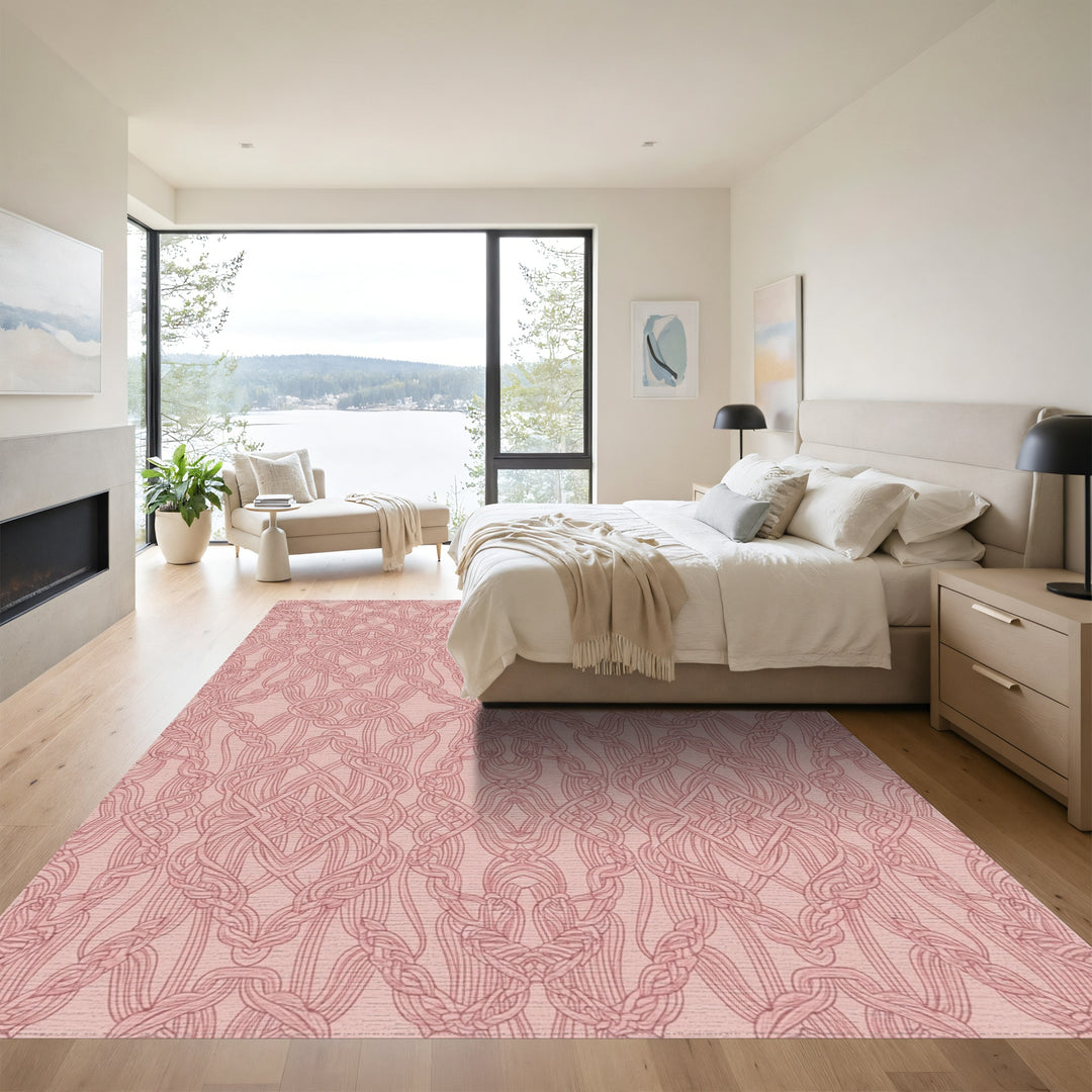 Rose Gold Intertwined Scroll Rug