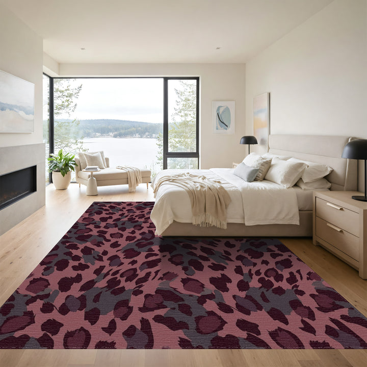 Deep Plum Leopard Spot Rug