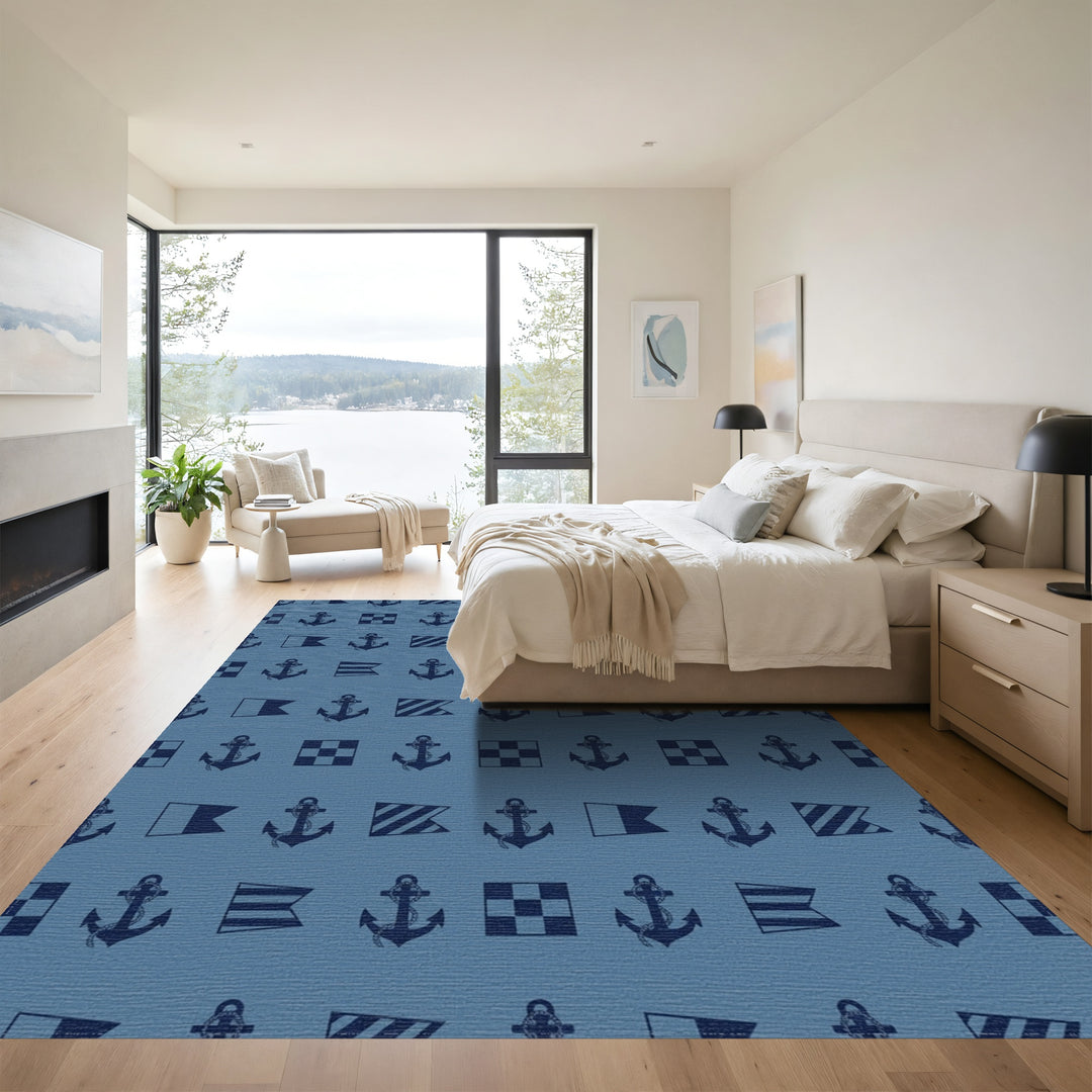 Naval Anchor And Signal Flag Rug