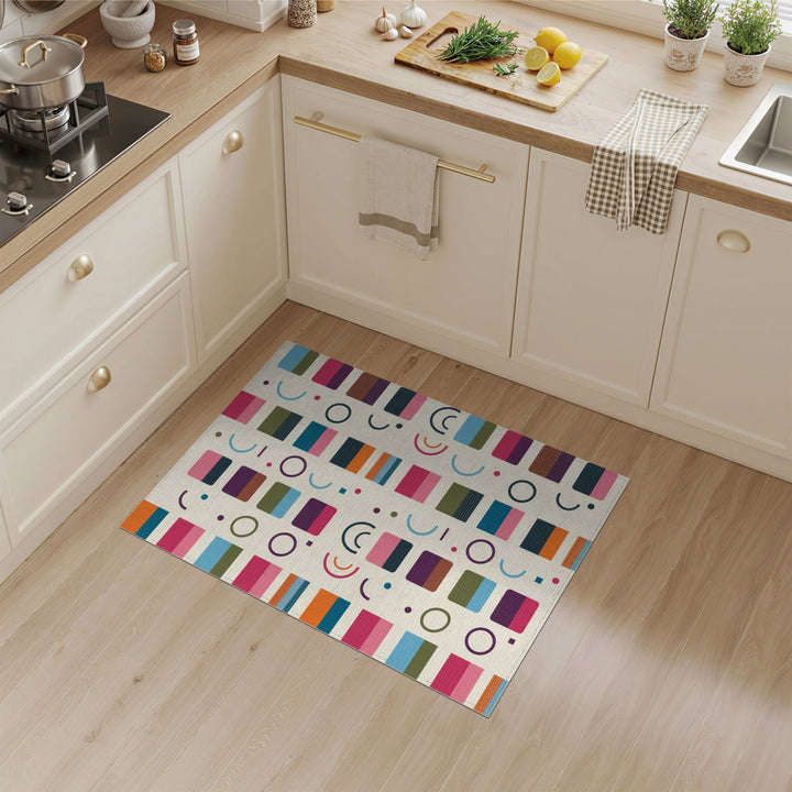 Vibrant Multi-Color Geometric Area Rug