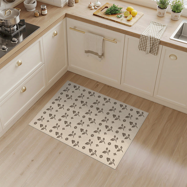 Brown Floral Vintage Area Rug