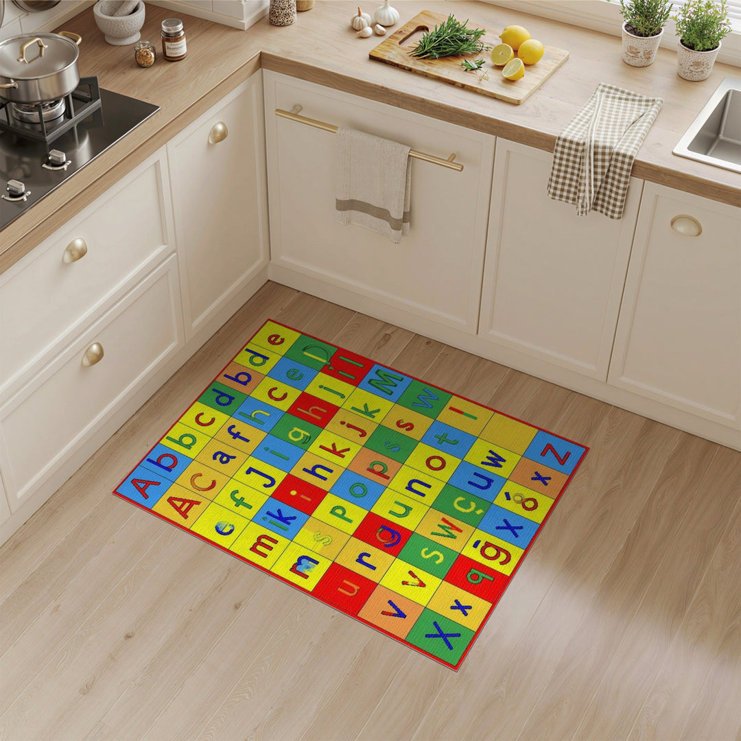 Multi-color and Patterns Colorful Alphabet Kids Area Rug