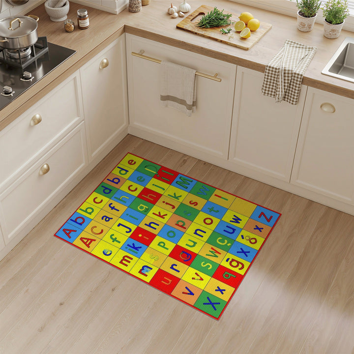 Multi-color and Patterns Colorful Alphabet Kids Area Rug