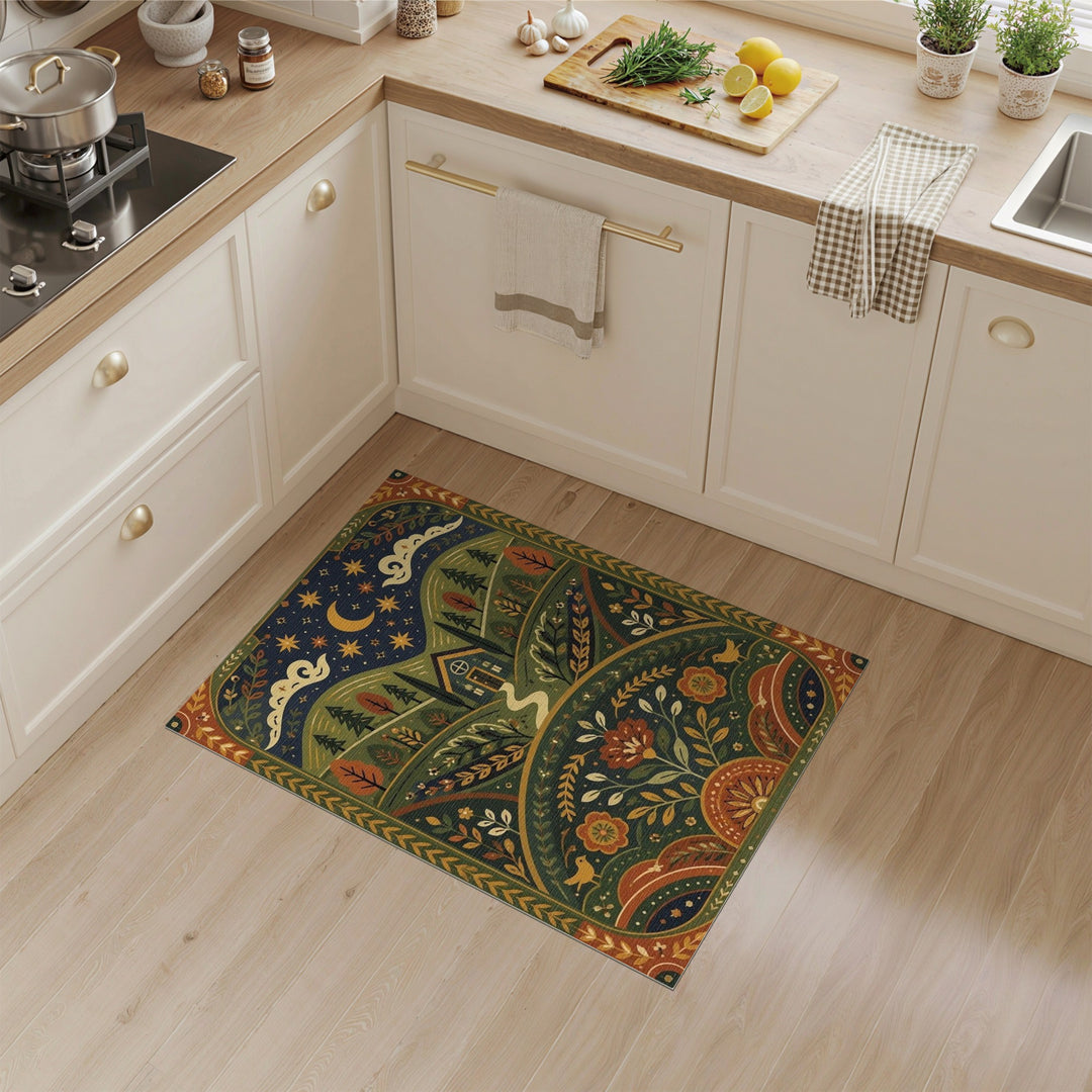 Heritage Tribal Night Landscape Area Rug