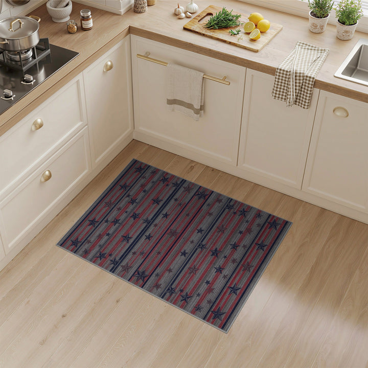 Patriotic Stars Washable Area Rug