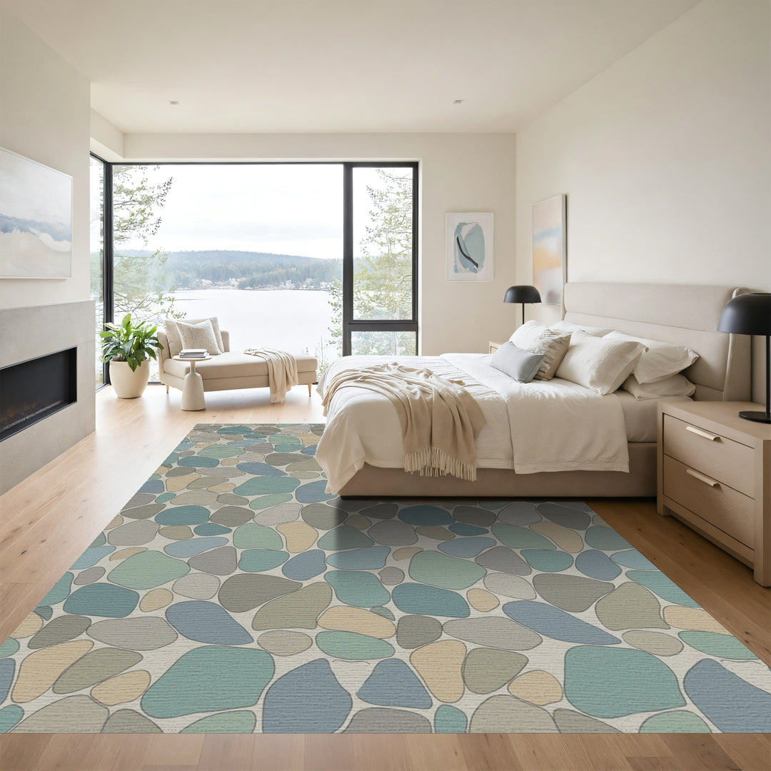 Coastal Pebble Patchwork Arrangement Rug