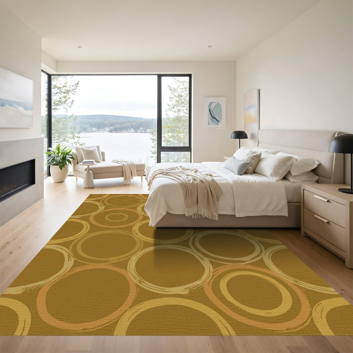 Earthy Tone Handcrafted Circle Collection Rug