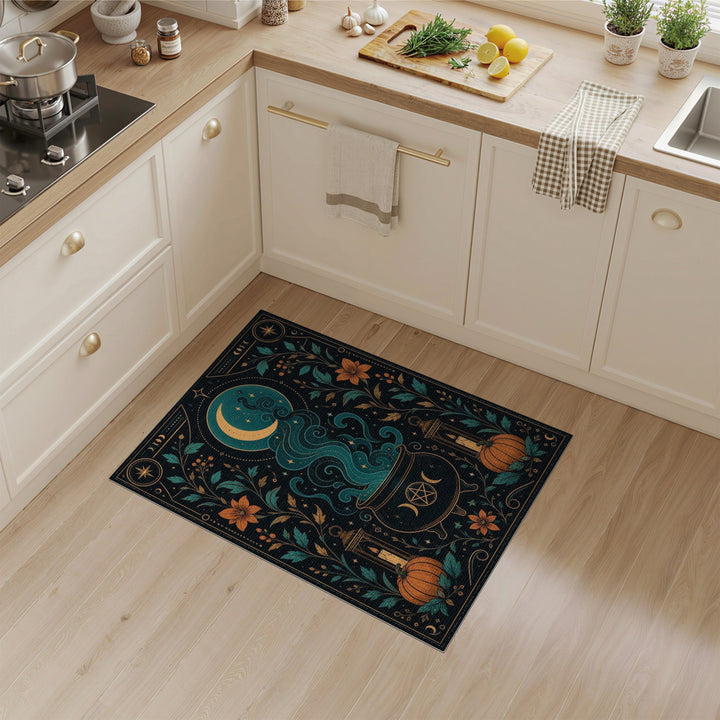 Mystic Cauldron Moon Washable Area Rug