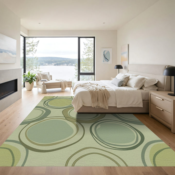 Earthy Tones Abstract Circles Rug