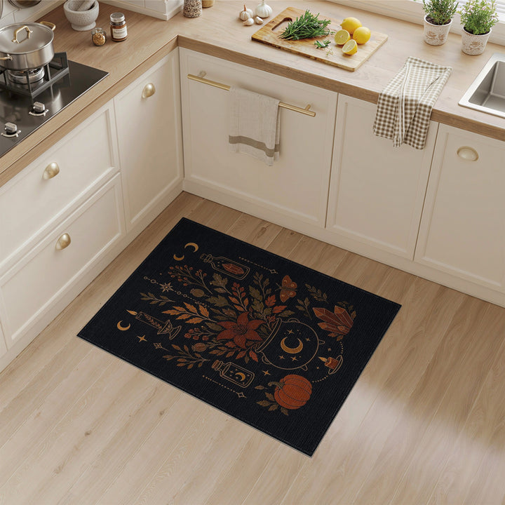 Brown and Tan Mystic Cauldron Floral Area Rug